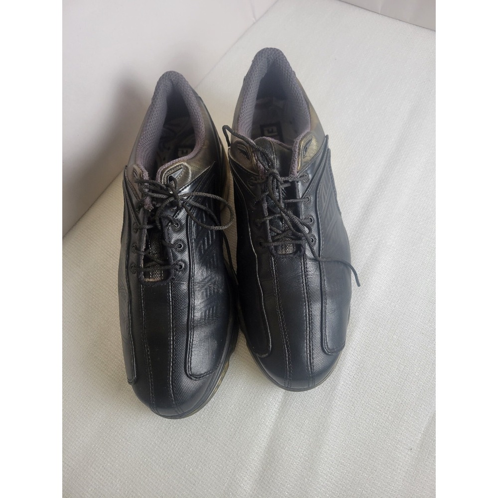 FootJoy FJ Sport Size 9.5 Black Leather Soft Spike Golf Shoes 53295